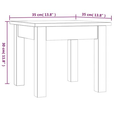 vidaXL Tavolino da Salotto Nero 35x35x30 cm Legno Massello di Pino