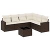 vidaXL Set Divani da Giardino 7 pz con Cuscini Marrone in Polyrattan