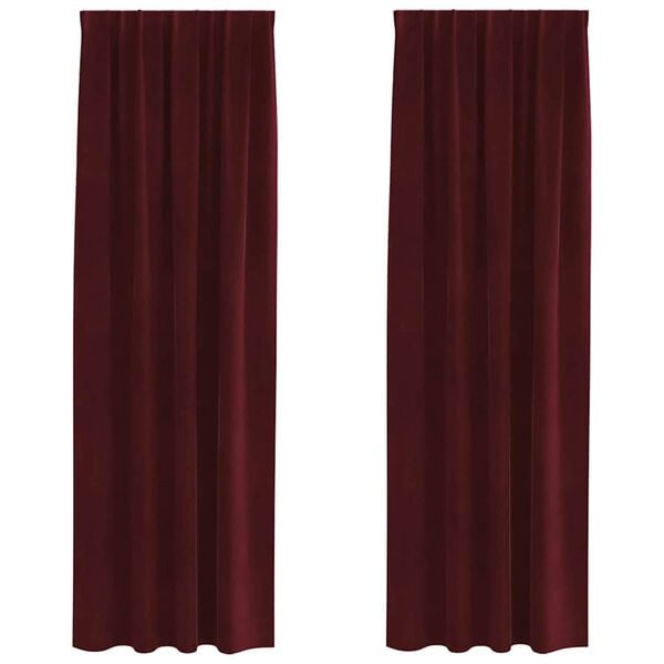 vidaXL Tende oscuranti 2 pcs Rosso Vino 140 x 260 cm Velluto