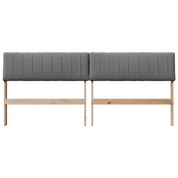vidaXL Testiera imbottita Grigio scuro 180 cm Pino massello