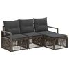 vidaXL Set Divano da Giardino 4 pz Grigio polyrattan