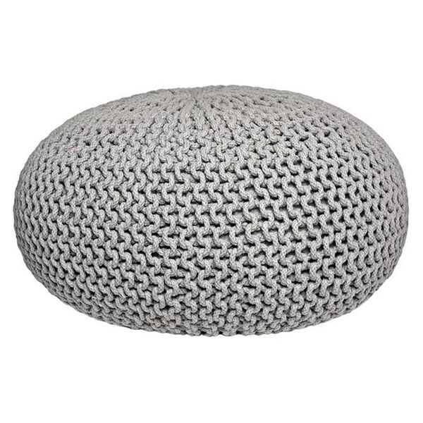 LABEL51 Pouf a Maglia in Cotone L Grigio Chiaro
