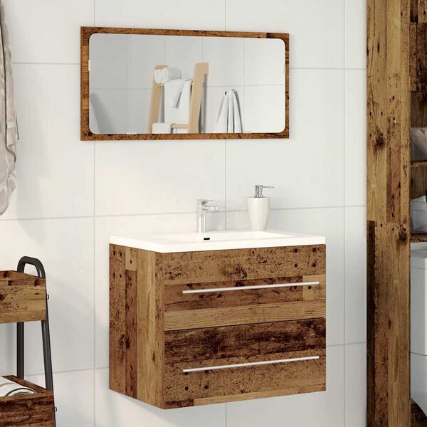 vidaXL Mobile Lavabo da Bagno Legno Antico 60x38,5x48 cm in Truciolato