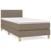 vidaXL Giroletto a Molle con Materasso Tortora 90x190 cm in Tessuto