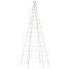 vidaXL Albero di Natale a LED su Pennone 200 LED Bianco Caldo 180 cm