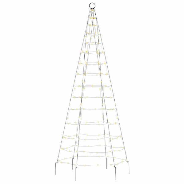 vidaXL Albero di Natale a LED su Pennone 200 LED Bianco Caldo 180 cm