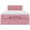 vidaXL Struttura Letto Pouf con Materasso Rosa 120x200 cm Velluto