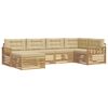 vidaXL Set di divani da esterno 6 pcs Bianco e Beige Poliestere