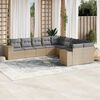 vidaXL Set Divano da Giardino 10 pz con Cuscini Beige in Polyrattan