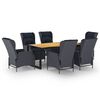 vidaXL Set Mobili da Pranzo per Giardino 7pz Grigio Scuro