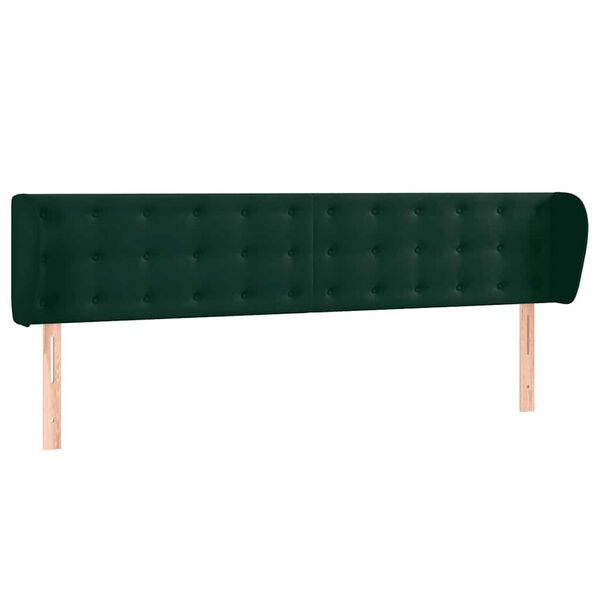 vidaXL Testiera ad Orecchio Verde Scuro 203x23x78/88 cm in Velluto