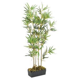 vidaXL Albero Bambù Artificiale 552 Foglie 120 cm Verde