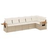 vidaXL Set Divano da Giardino 6 pz con Cuscini Beige in Polyrattan