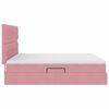 vidaXL Letto con luci a strisce a LED Rosa 200 x 200 cm Velluto