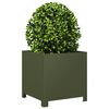 vidaXL Fioriere da Giardino 2 pz Verde Oliva 40x40x40 cm in Acciaio
