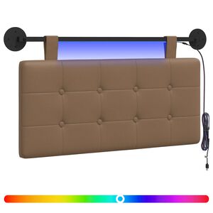 vidaXL Testiera sospesa Con luce LED Cappuccino Similpelle