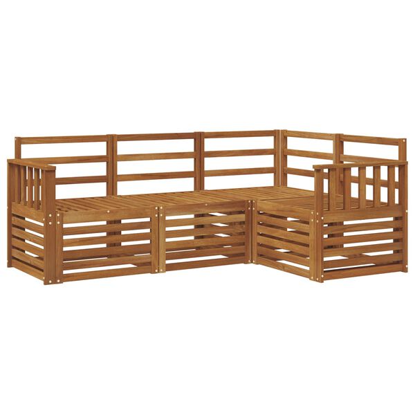 vidaXL Set divani 4 pcs Naturale Legno di Acacia Massello