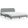 vidaXL Letto con Materasso Dover Grigio Chiaro160x200 cm Tessuto