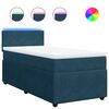 vidaXL Giroletto a Molle con Materasso Blu 90x190 cm in Velluto