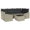 vidaXL Set di divani 7 pz Grigio Chiaro 55 x 55 x 37 cm polyrattan