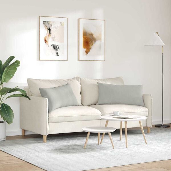 vidaXL Cuscini da Divano 2 pcs Grigio chiaro 80 x 40 cm Tessuto