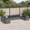 vidaXL Set Divani da Giardino 10 pz con Cuscini in Polyrattan Grigio