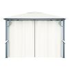 vidaXL Gazebo con Tende Stringa di Luci LED 300x300 cm Crema Alluminio