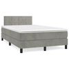 vidaXL Giroletto a Molle con Materasso Grigio Chiaro 120x200cm Velluto
