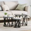 vidaXL Tavolo Laterale Nesting 3 pcs Grigio Sonoma
