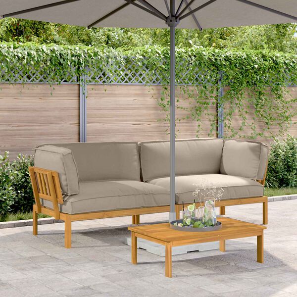 vidaXL Set di divani con cuscino 2 pcs Talpa Legno di Acacia Massello