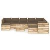vidaXL Set Divani da Giardino con Cuscini 11 pz Legno Impregnato Verde