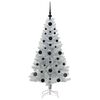 vidaXL Albero di Natale con 150 LED con supporto Argento 120 cm PET
