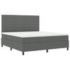 vidaXL Letto a molle con materasso Grigio scuro 180 x 200 cm Tessuto