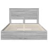 vidaXL Letto con Contenitore con testiera Grigio Sonoma 150 x 200 cm