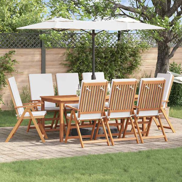 vidaXL Sedia da Giardino 8 pcs Marrone e bianco 57 x 71.5 x 104 cm