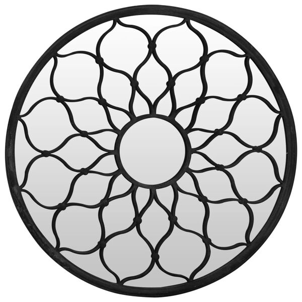 vidaXL Specchio Nero 40x3 cm Rotondo in Ferro per Uso Interno