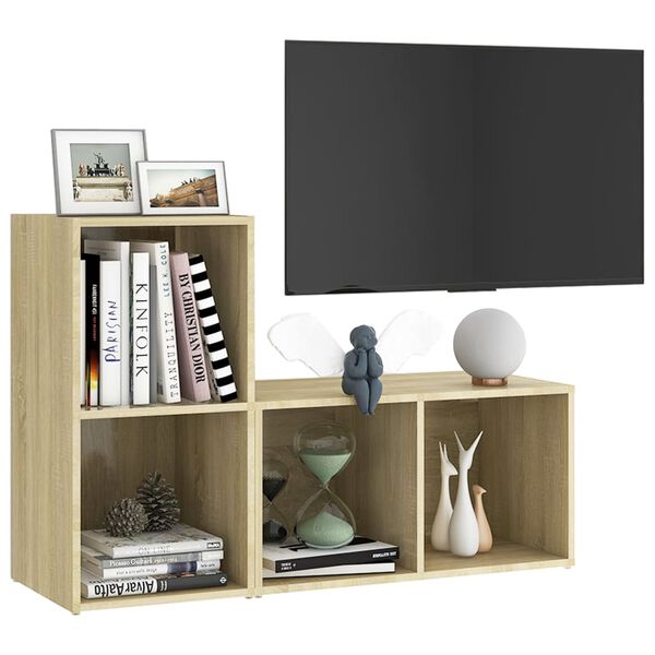 vidaXL Mobili TV 2 pz Rovere Sonoma 72x35x36,5 cm in Legno Multistrato
