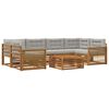 vidaXL Set di divani da esterno 7 pz Naturale e Grigio Chiaro