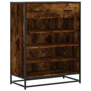 vidaXL Scarpiera Rovere Fumo 75x38x97,5 cm Legno Multistrato Metallo