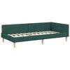 vidaXL Struttura Letto Angolare con Materasso 2 pcs Verde Tessuto