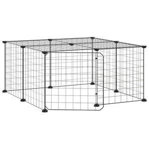 vidaXL Gabbia per Animali 12 Pannelli con Porta Nero 35x35 cm Acciaio