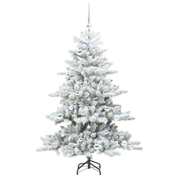 vidaXL Albero di Natale Artificiale con Rami Pieghevoli Bianco 150 cm