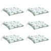 vidaXL Cuscini per Sedia 6 pz Motivo a Foglie 40x40x7 cm in Tessuto