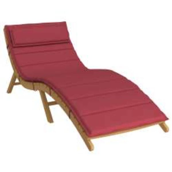 vidaXL Cuscino per Lounger Sole Rosso vino 178 x 60 x 4 cm