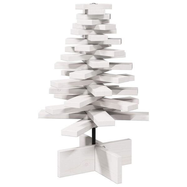 vidaXL Albero di Natale Decorativo Bianco 60 cm Legno Massello di Pino
