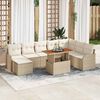 vidaXL Set Divano da Giardino con cuscino 9 pcs beige e panna