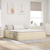 vidaXL Letto con contenitore e materasso Crema 200 x 200 cm Poliestere