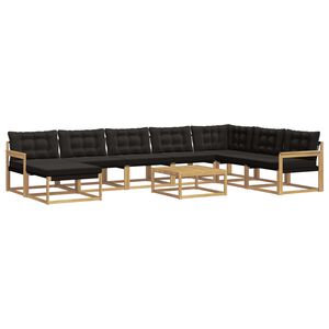vidaXL Set di divani da esterno 9 pz Bianco e Nero