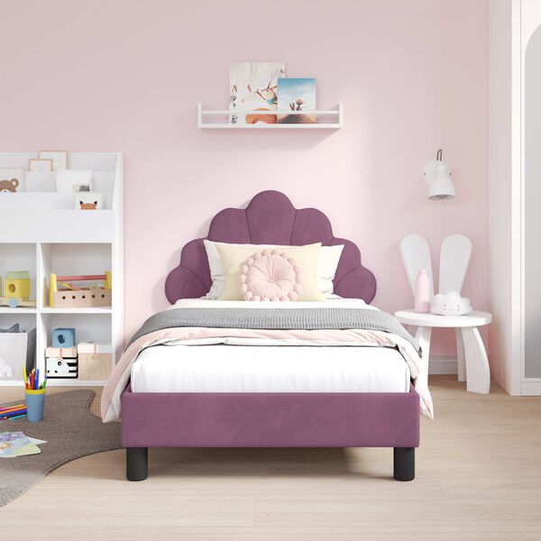 vidaXL Struttura letto bambini con testata Viola 80 x 160 cm Velluto