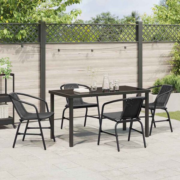 vidaXL Set da Pranzo per Giardino 5 pcs Nero